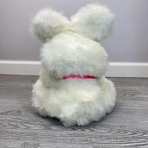 1986 Vintage World of Smile Plush Bunny Rabbit White Soft Fluffy Stuffed Animal - Picture 3 of 8